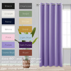 Koufall 72X84 Inches Long Purple Blackout Curtains For Living Room