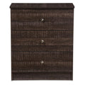 Baxton Studio Decon 25.6-inch High 3-Drawer Chest, Brown (119-6495-HiT)