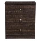 Baxton Studio Decon 25.6-inch High 3-Drawer Chest, Brown (119-6495-HiT)