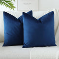 Otostar Velvet Soft Decorative Throw Pillow Covers 24 X 24 Inch Solid Square Cushion Case Home Decor Pillow Covers For Couch Sofa Living Room Bedroom Decorative Pillowcases Set Of 2 (Dark Blue)