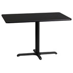 Flash Furniture Stiles 24'' x 42'' Rectangular Black Laminate Table Top with 23.5'' x 29.5'' Table Height Base