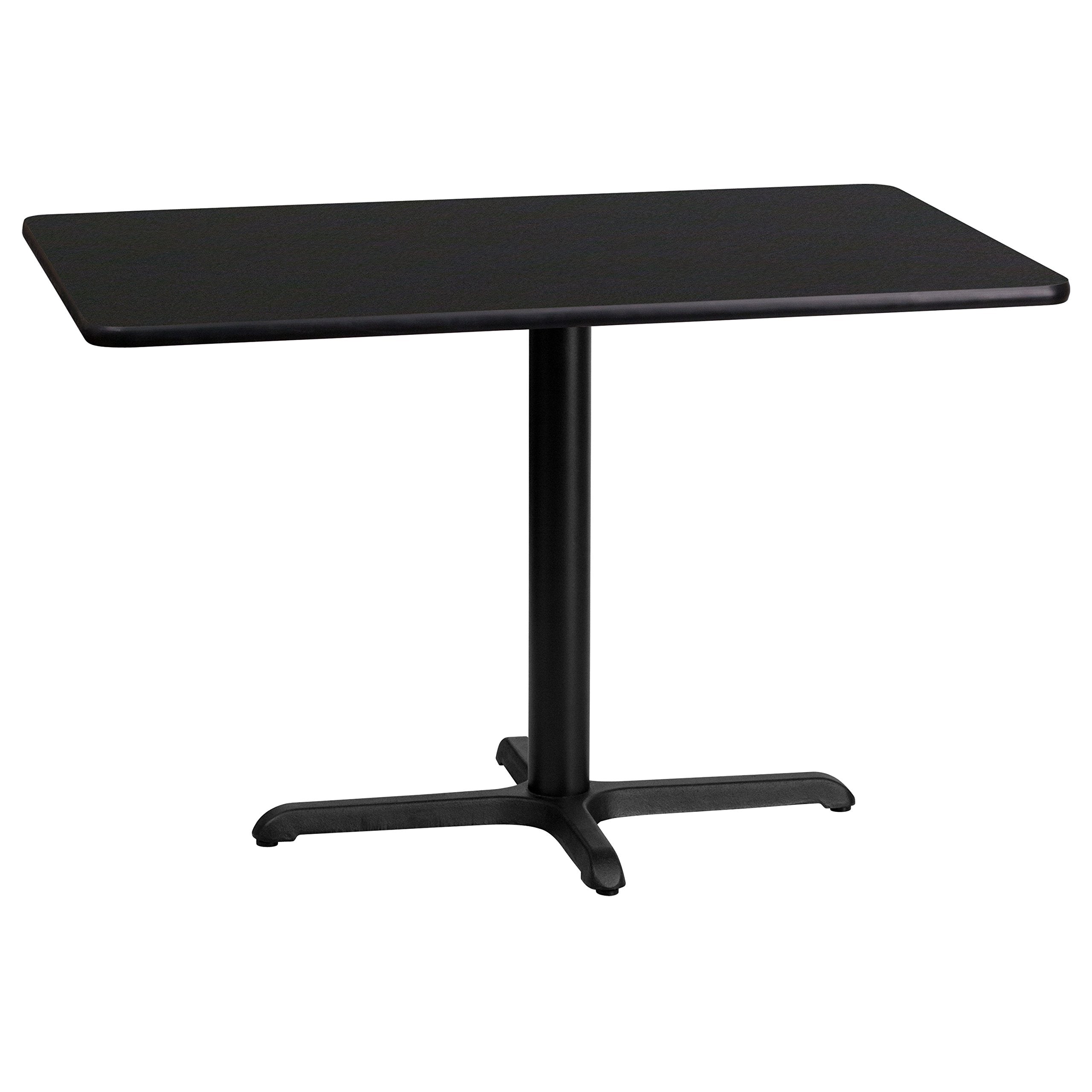 Flash Furniture Stiles 24'' x 42'' Rectangular Black Laminate Table Top with 23.5'' x 29.5'' Table Height Base