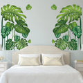 Large Green Tropical Jungle Leaves Wall Decals Palm Tree Leaf Plants Wall Stickers DIY Peel and Stick Removable Monstera murals 