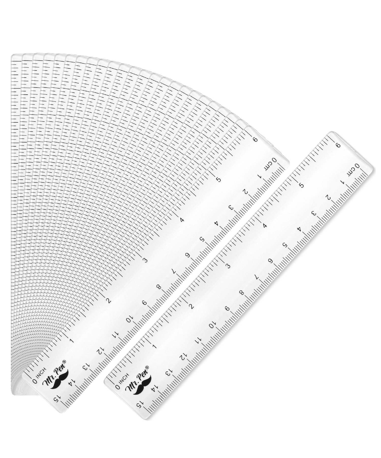 Mr. Pen Clear Ruler, 6 Inch, 24 Pack, Metric & Imperial, Kids School Ruler, Clear Plastic, Back To School Supplies
