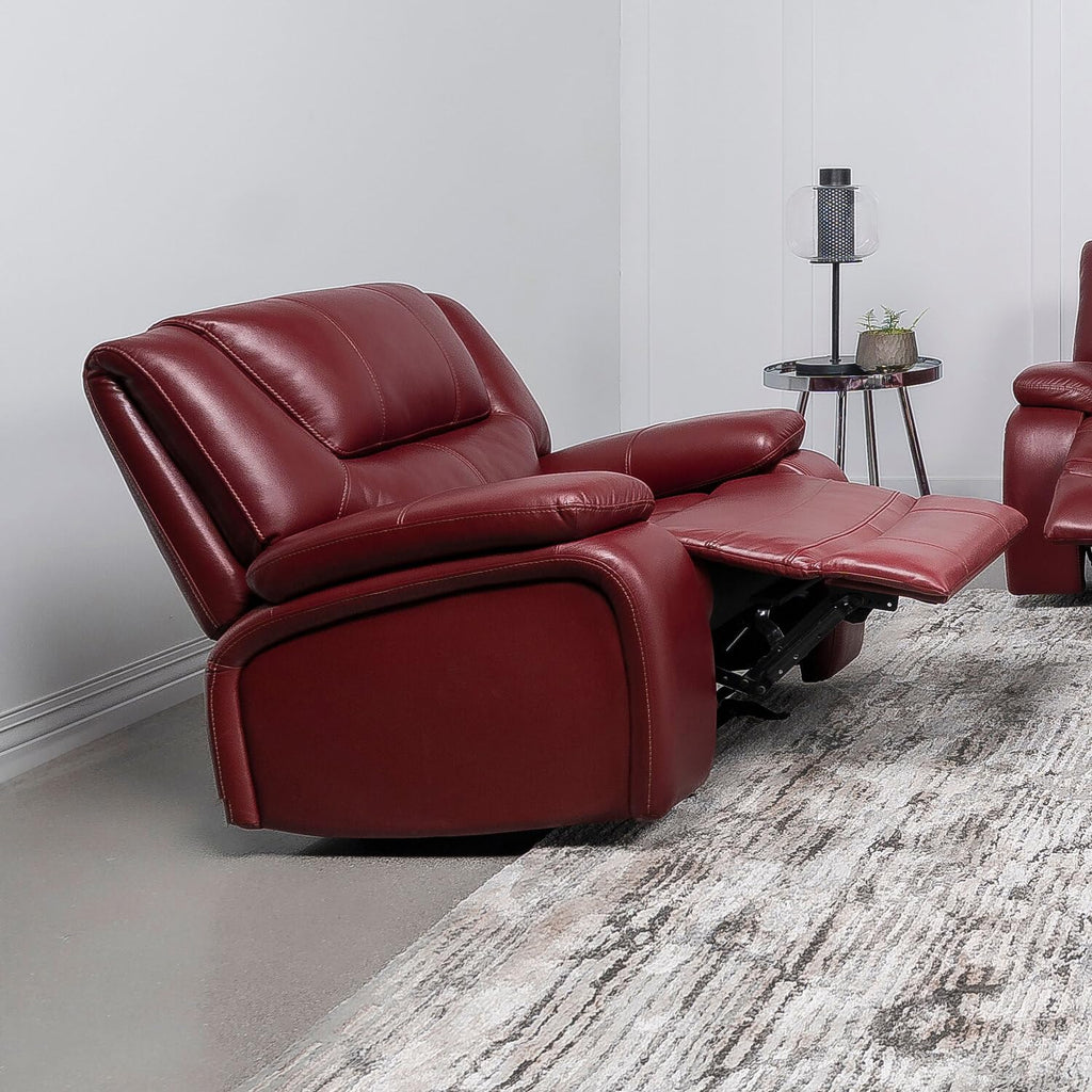 Coaster Home Furnishings Camila Upholstered Glider Recliner Chair Red Faux Leather