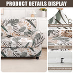 Searchi Stretch Sofa Cover Printed Couch Cover, Floral Pattern 3 Pieces Loveseat Slipcover With 2 Separate Cushion Cover, Washable Furniture Protector For Living Room(Loveseat, Botanical Palm)