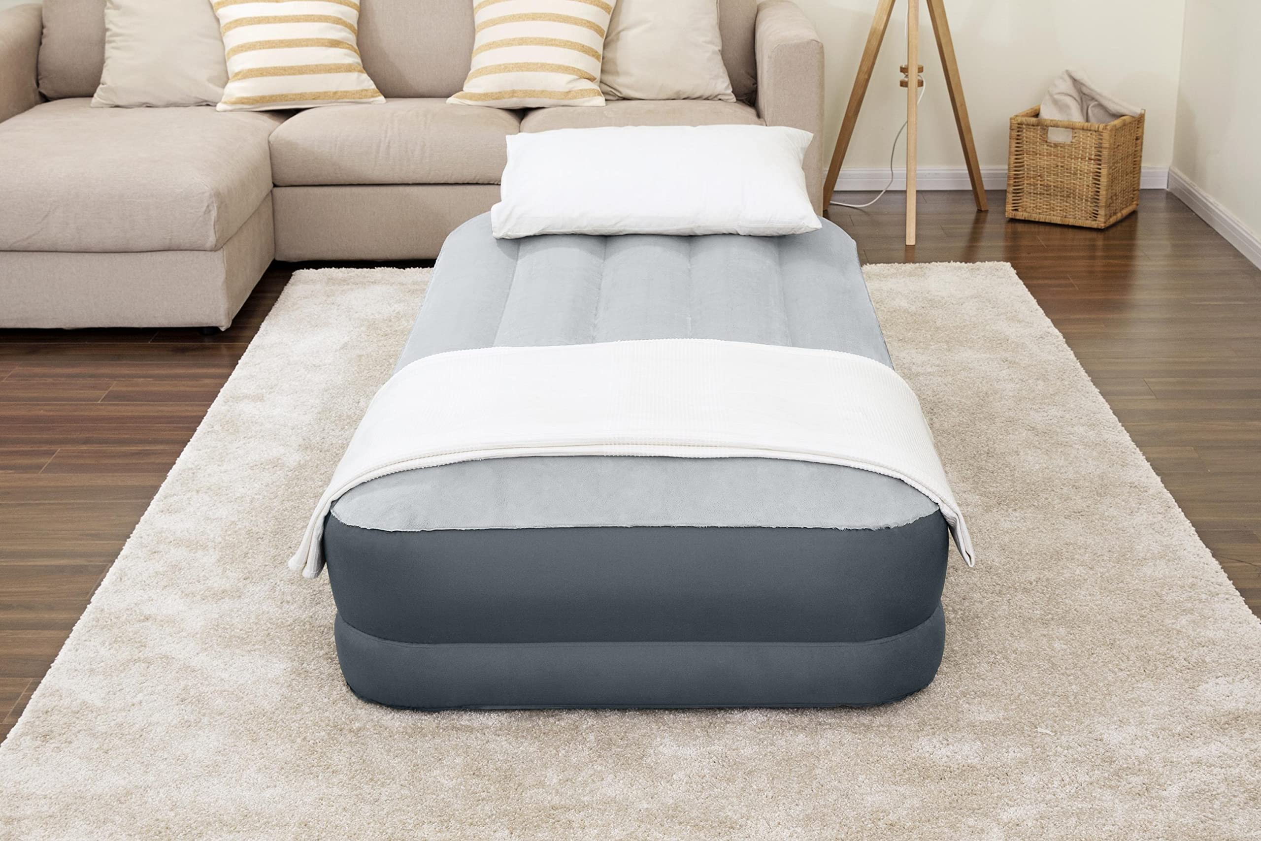 Sleeplux Twin Air Mattress Supersoft Snugable Top Extra Durable Tough Guard With Built-In Pillow Raised 15' Airbed With Built I
