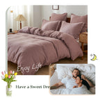 Simple&Opulence 100% Linen Duvet Cover Set, Pure Natural French Flax Purple Duvet Cover Twin Size, Breathable Soft Comfy Linen B
