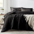 Zzlpp Full Comforter Set 7 Pieces, Black Seersucker Bed In A Bag With And Sheets, All Season Bedding Sets 1 Comforter, 2 Pillow