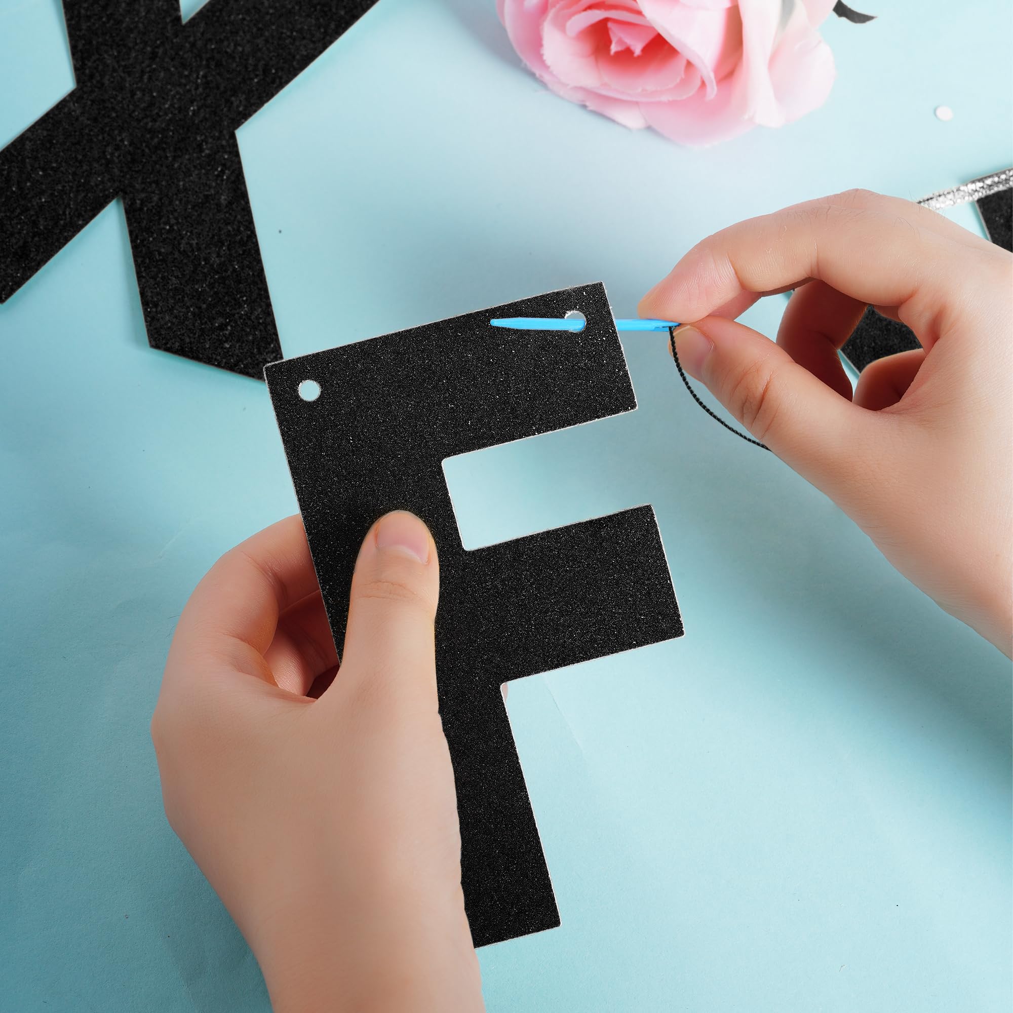 Diy Banner Kit With Letters Glitter Banner Letters Black Customizable Birthday Banners Graduation Banner Custom Party Hanging Ba