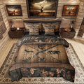 Erosebridal Rustic Farmhouse Bedding Sets 7 Piece Retro Camo Cabin Lodge Comforter Set Queen Hunting and Fishing Bed in A Bag fo