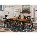 East West Furniture LGKE9-BCH-LC 9 Piece Dining Set Includes a Rectangle Dining Room Table with Butterfly Leaf and 8 Faux Leather Upholstered Kitchen Chairs, 42x84 Inch, Black & Cherry