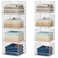 Huxitocan 4Tier Stackable Closet Organizers And Storage Baskets, White