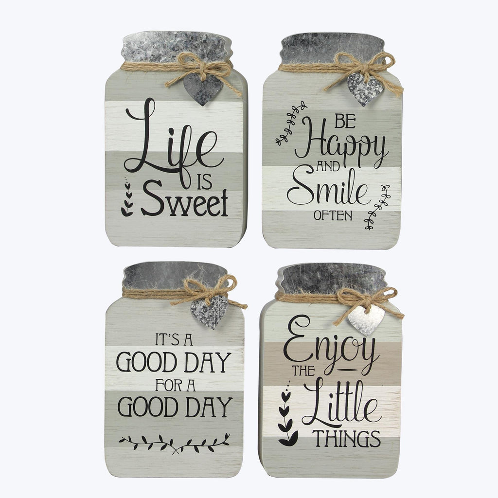 Large 4 Inspirational Wooden Mason Jar Wall Art Signs Rustic Country Home Decor