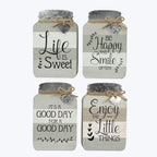 Large 4 Inspirational Wooden Mason Jar Wall Art Signs Rustic Country Home Decor