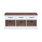 Coaster Home Furnishings Alma 3-Drawer Storage Bench White and Weathered Brown