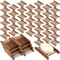 50 Pack Soap Saver Bamboo Wood Soap Dish Tray Wooden Hand Craft Soap Case for Shower Rectangular Bathtub Shower Dish Accessories