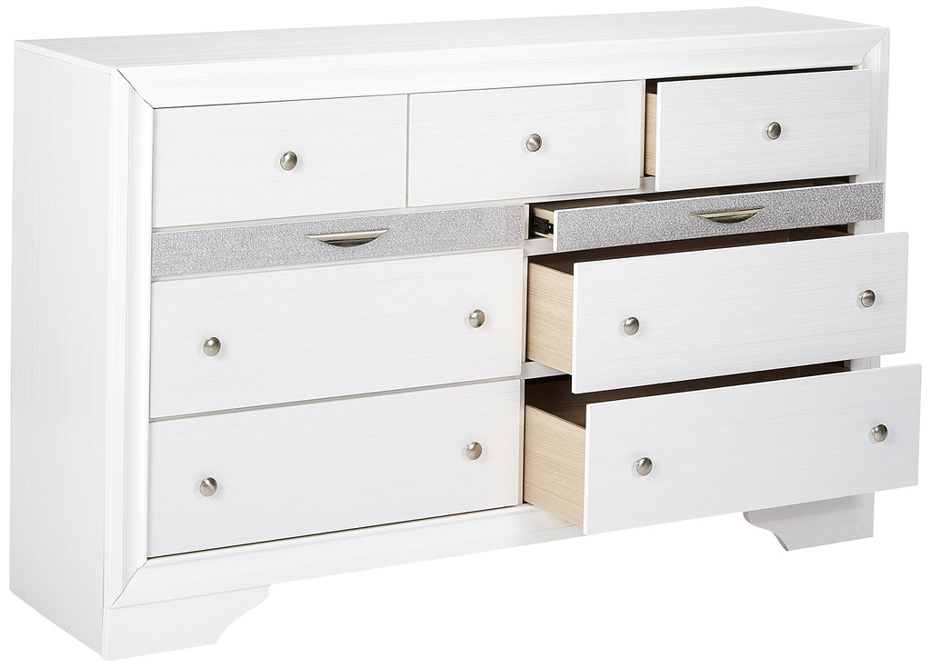 Acme Naima Wood 9-Drawers Bedroom Dresser In White