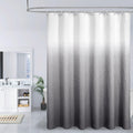 Mitovilla Grey Ombre Shower Curtain, Farmhouse Waves Fabric Shower Curtains For Modern Hotel Bathroom Decor, 3D Geometric Emboss