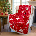 Pavilia Premium Christmas Sherpa Throw Blanket | Christmas Decoration Gift, Fleece, Plush, Warm, Cozy Reversible Microfiber Holi
