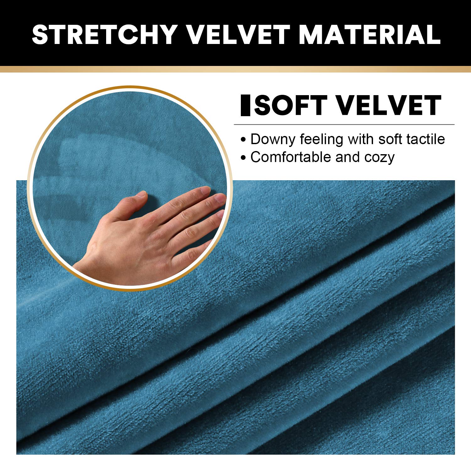Princedeco 3 Pieces Sofa Covers Velvet Couch Covers For 2 Cushion Sofa Soft Sofa Covers For 2 Cushion Couch Width Up To 90 Inch Feature Thick Soft Stay In Place(Medium-Large, Seagrass)