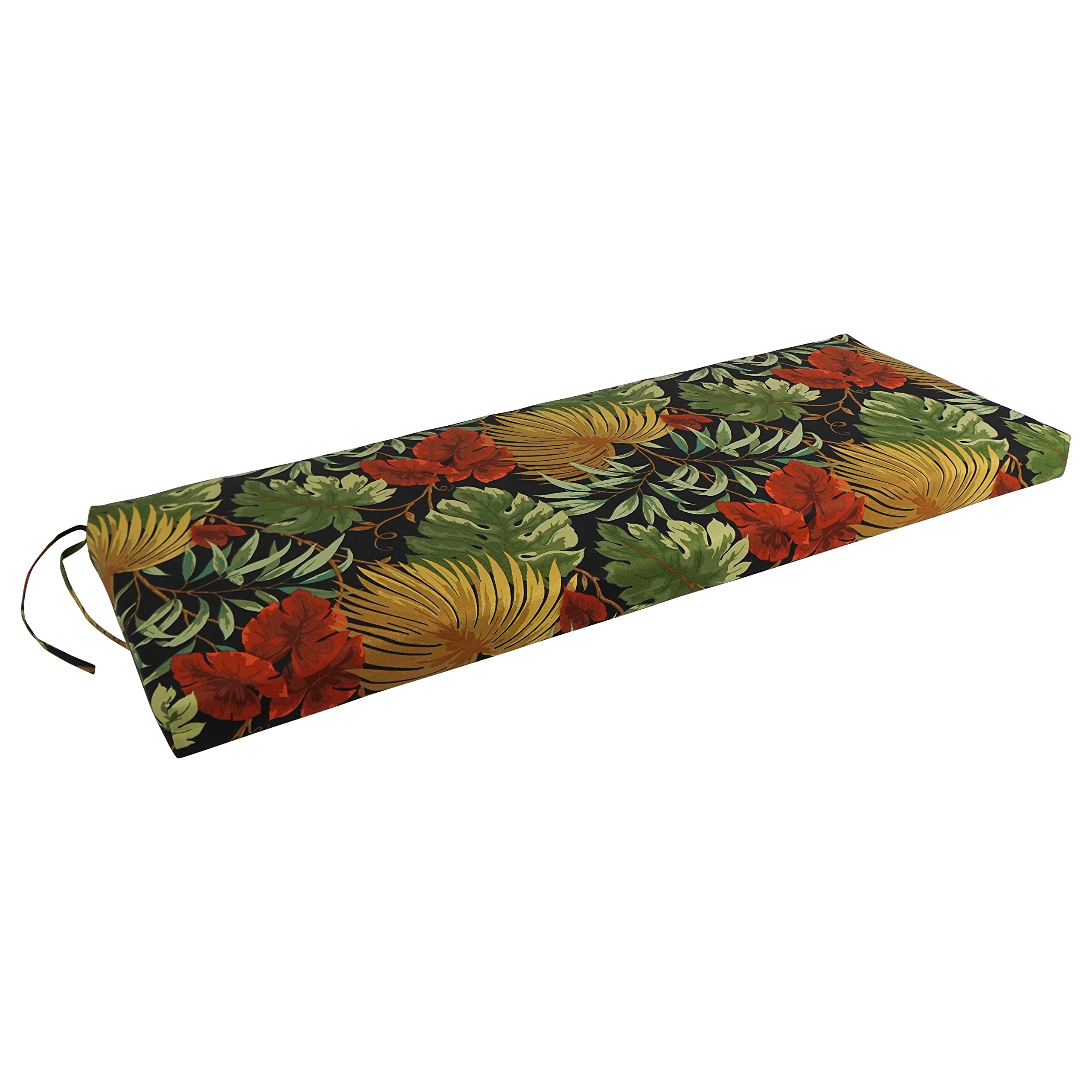 Blazing Needles Outdoor Bench Cushion, 1 Count (Pack Of 1), Tropique Raven