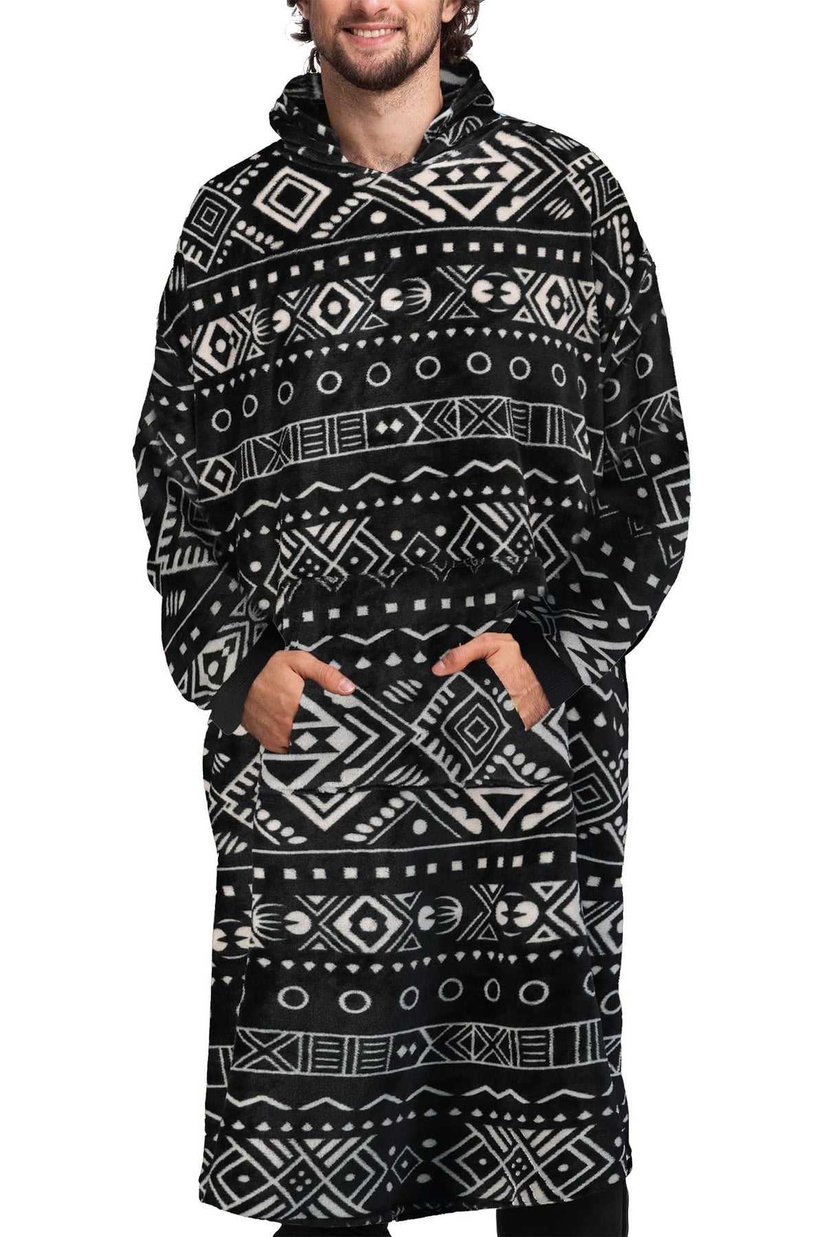 Mad Dog Men'S Sherpa Fleece Wearable Blanket Hoodie - Cozy Long Sleeves Hooded Poncho Jacket For Adults, One Size, Gaming Consol