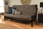 Kodiak Furniture Monterey Queen-Size Futon, Espresso Finish With Suede Gray Mattress