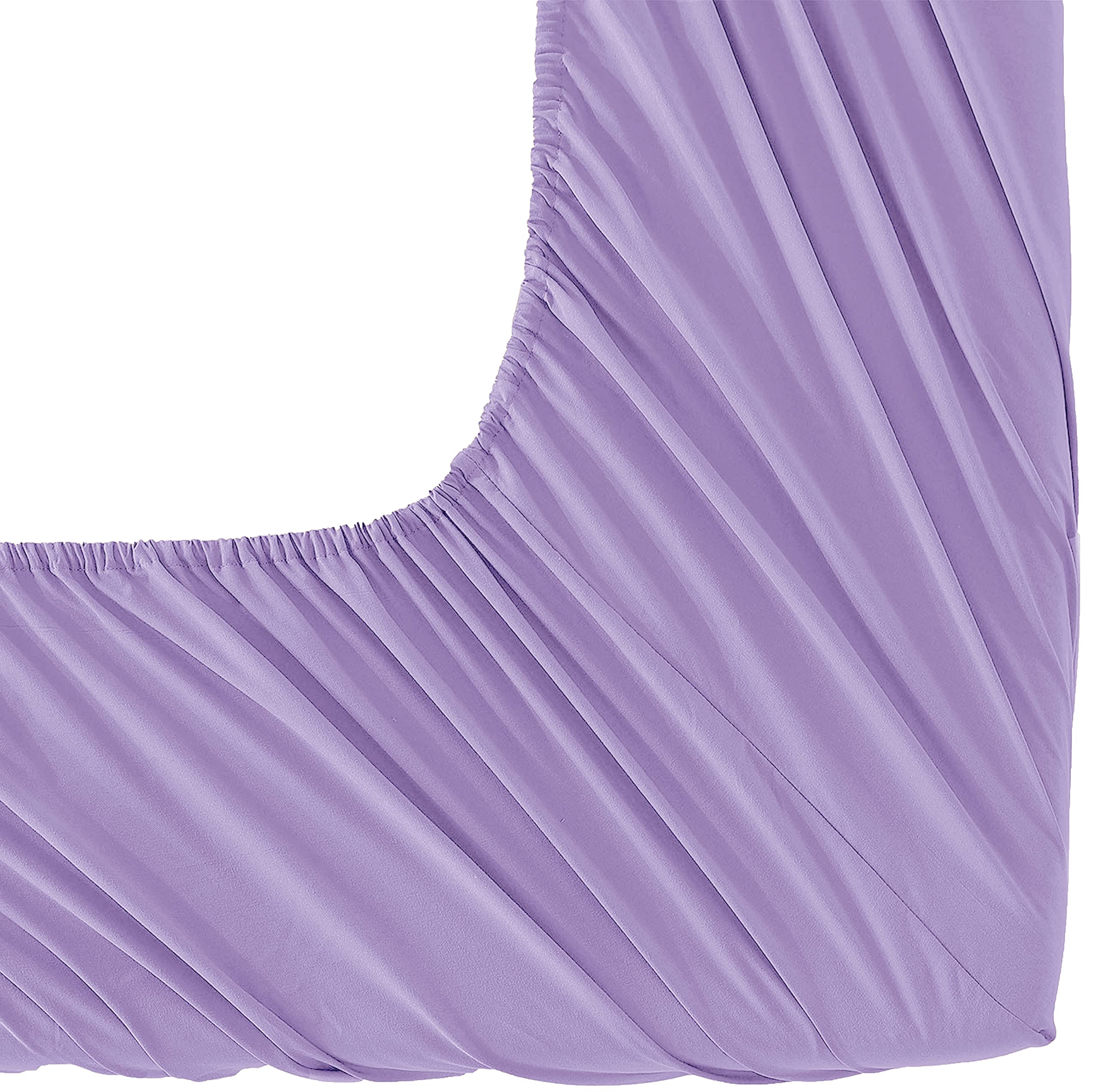 Elegant Comfort Luxurious Wrinkle Resistant 1500 Thread Count Egyptian Quality 1-Piece Fitted Sheet All Around Elastic -Deep Pocket- Ultra Soft Bottom Fitted Sheet, King, Lavender