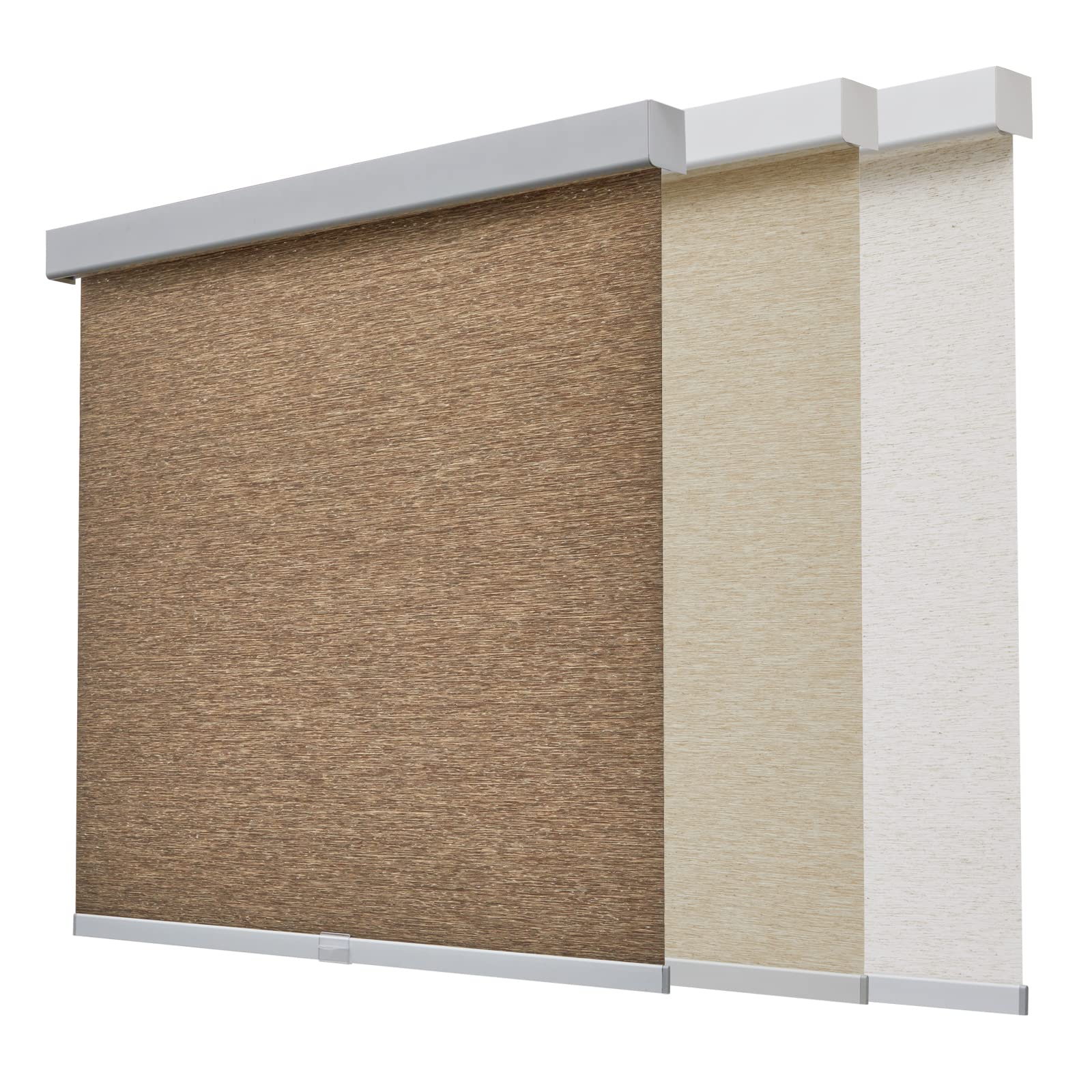 Tonature Free-Stop Cordless Shades with Valance, Natural Woven Cordless Blinds, Room Darkening Roller Shades for Home, Roller Wi