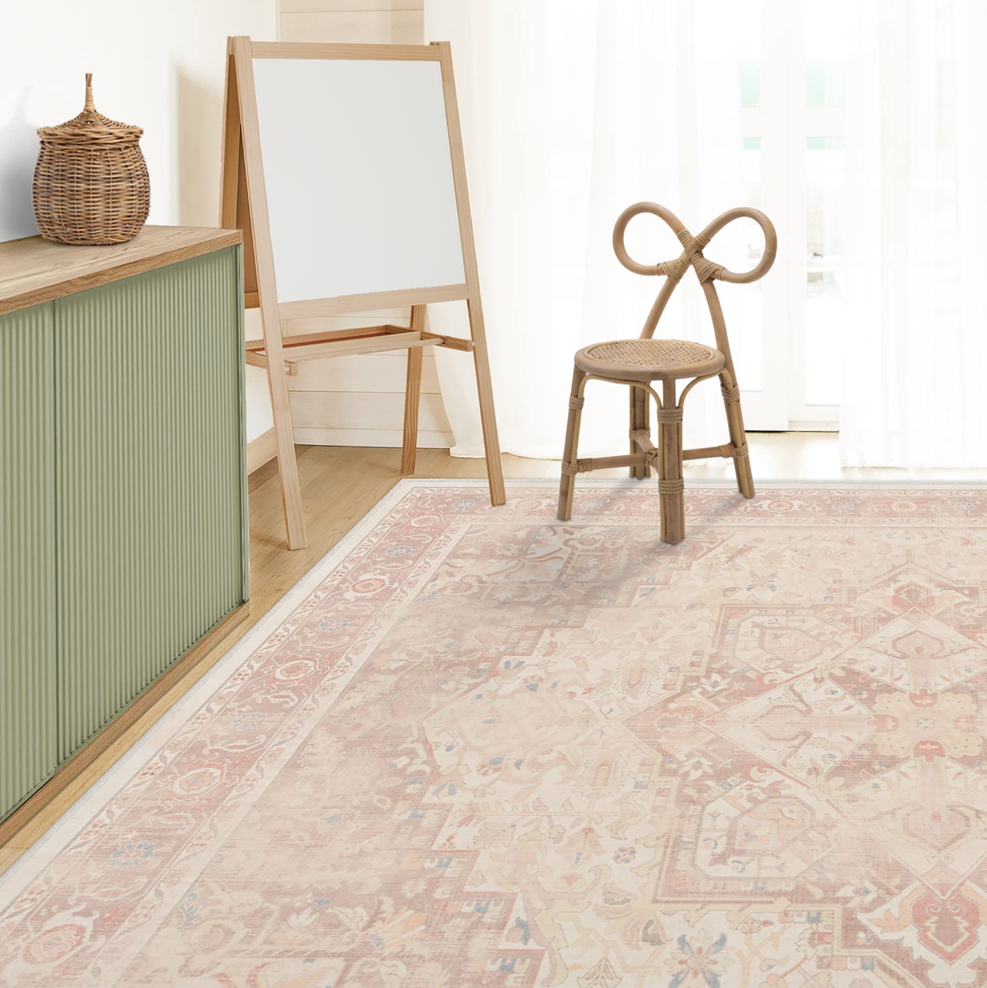 Ruggable Kamran Washable Rug - Perfect Kids Area Rug For Nursery Playroom Kids Room - Pet & Child Friendly - Stain & Water Resis
