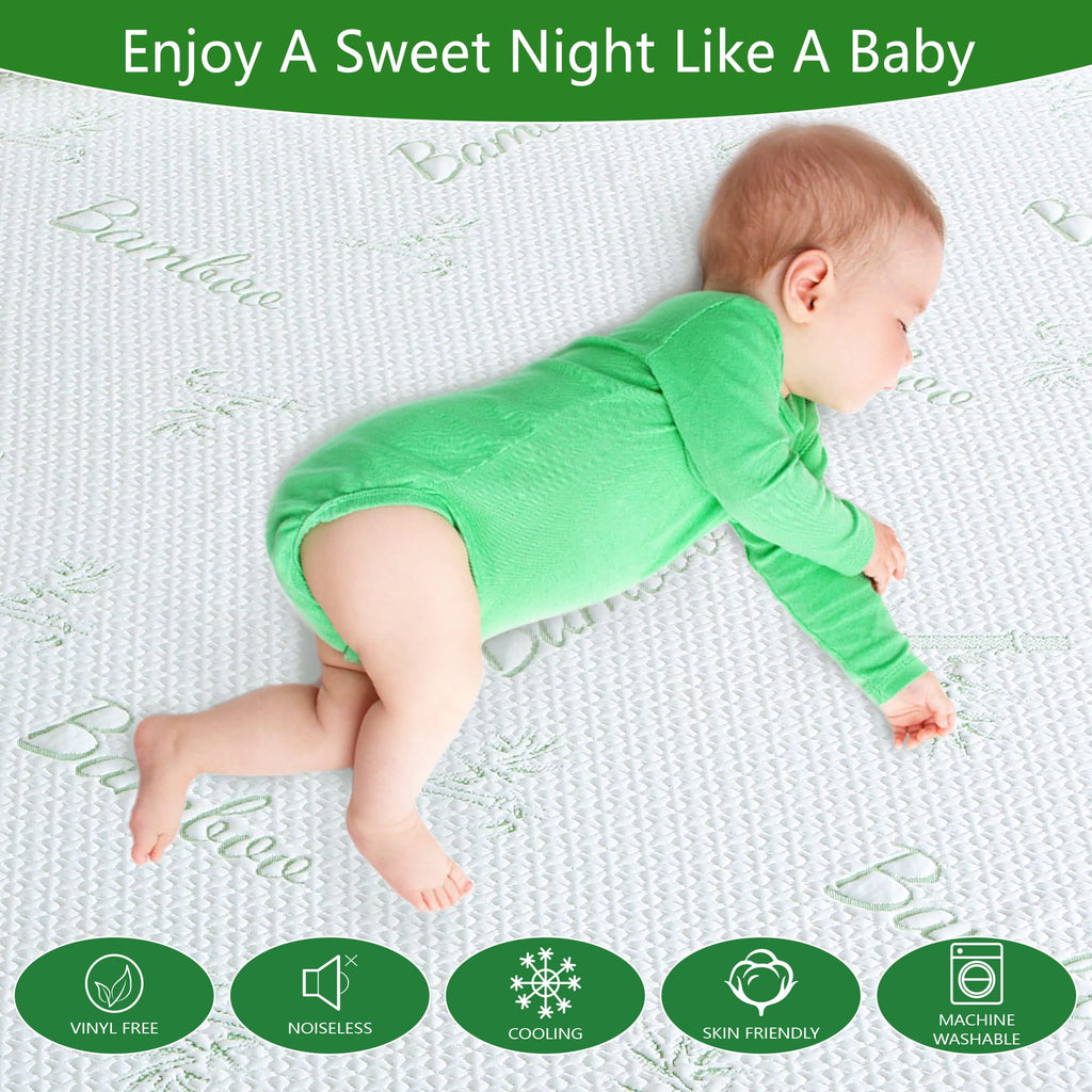 Goonik California King Mattress Protector, Breathable Bamboo Viscose Waterproof Cal King Mattress Pad Cover With 6-18 Inches Dee
