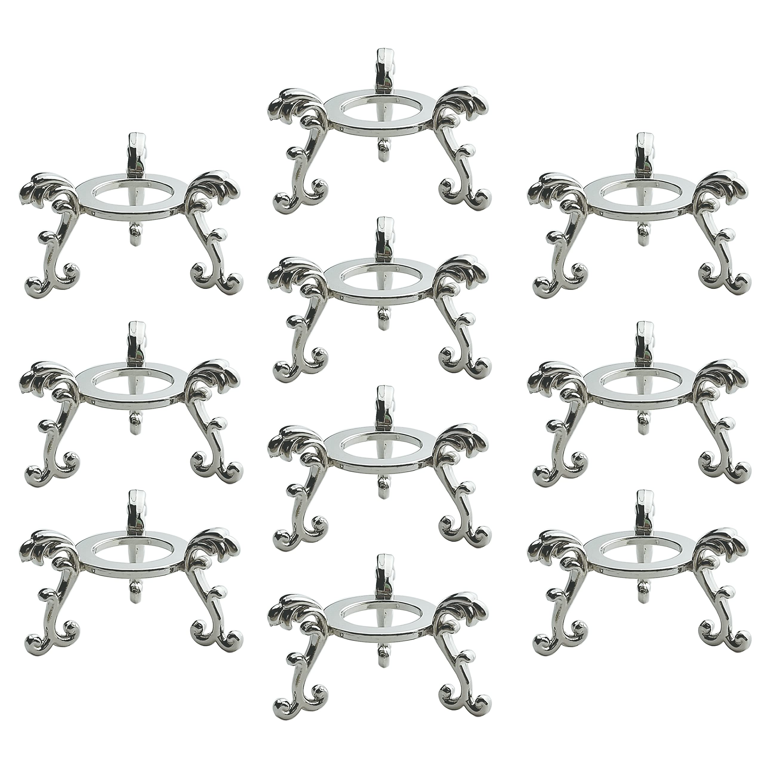 OmyLens 10Pcs Silver Crystal Ball Stand for Displaying Crystal Glass and Natural Rocks, Sphere Display Holder, for 40mm-80mm Sph