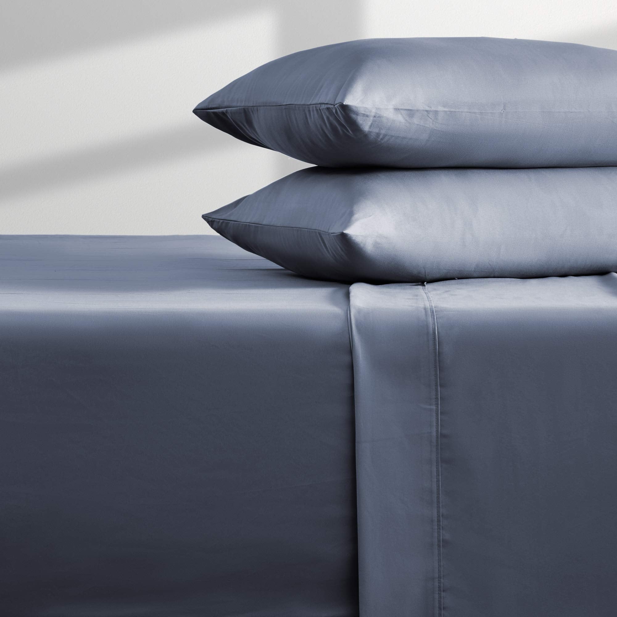 Sleep Zone Extra Deep Pocket Twin Sheets Set For Kids 3 Piece - Super Soft Brushed Microfiber Bedding Sheets Set Fits Deep Mattress Upto 21 Inches (Flint Blue, Twin)