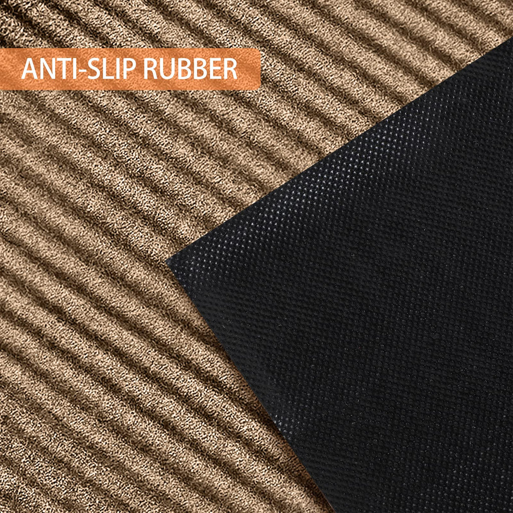 Nuanchu Large Semi Finished Outdoor Mat 16 X 79 Inch Narrow Door Mat Non Slip Boot Rugs Waterproof Carpet Roll For Bathroom Entryway Indoor Outdoor(Khaki,4 Roll)
