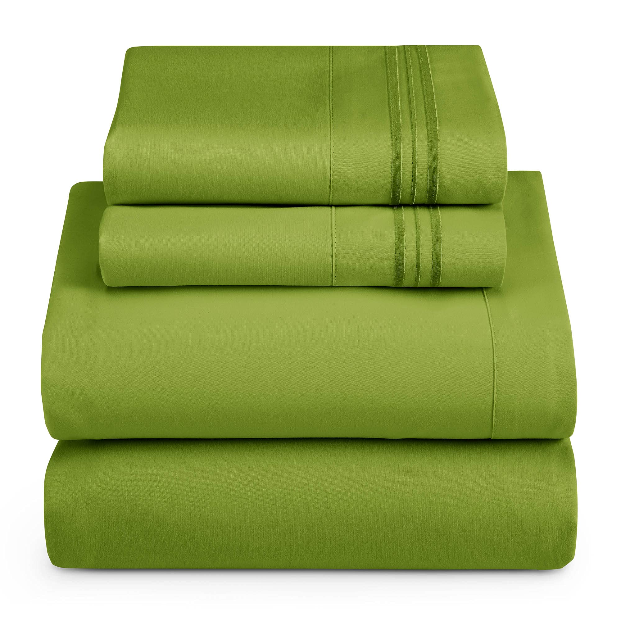 Hearth & Harbor Full Size Sheets - 4 Piece Bed Sheet Set, Hotel Luxury Double Brushed Bed Sheets - Extra Soft Bedding Sheets & Pillowcases, Full, Calla Green