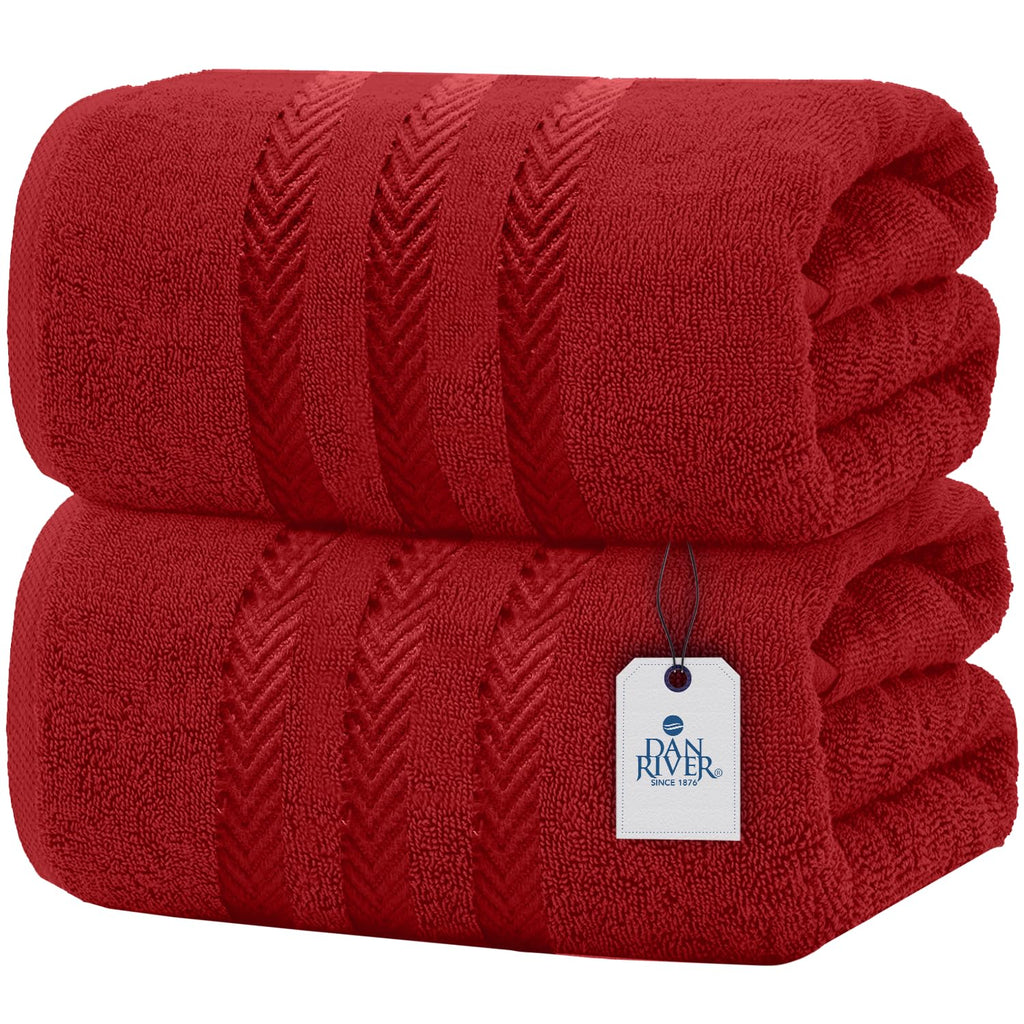 DAN RIVER Bath Sheets Set of 2 - 550 GSM Ultra Soft & Highly Absorbent Sheets - 100% Cotton Jumbo Large Bath Towels for Bathroom