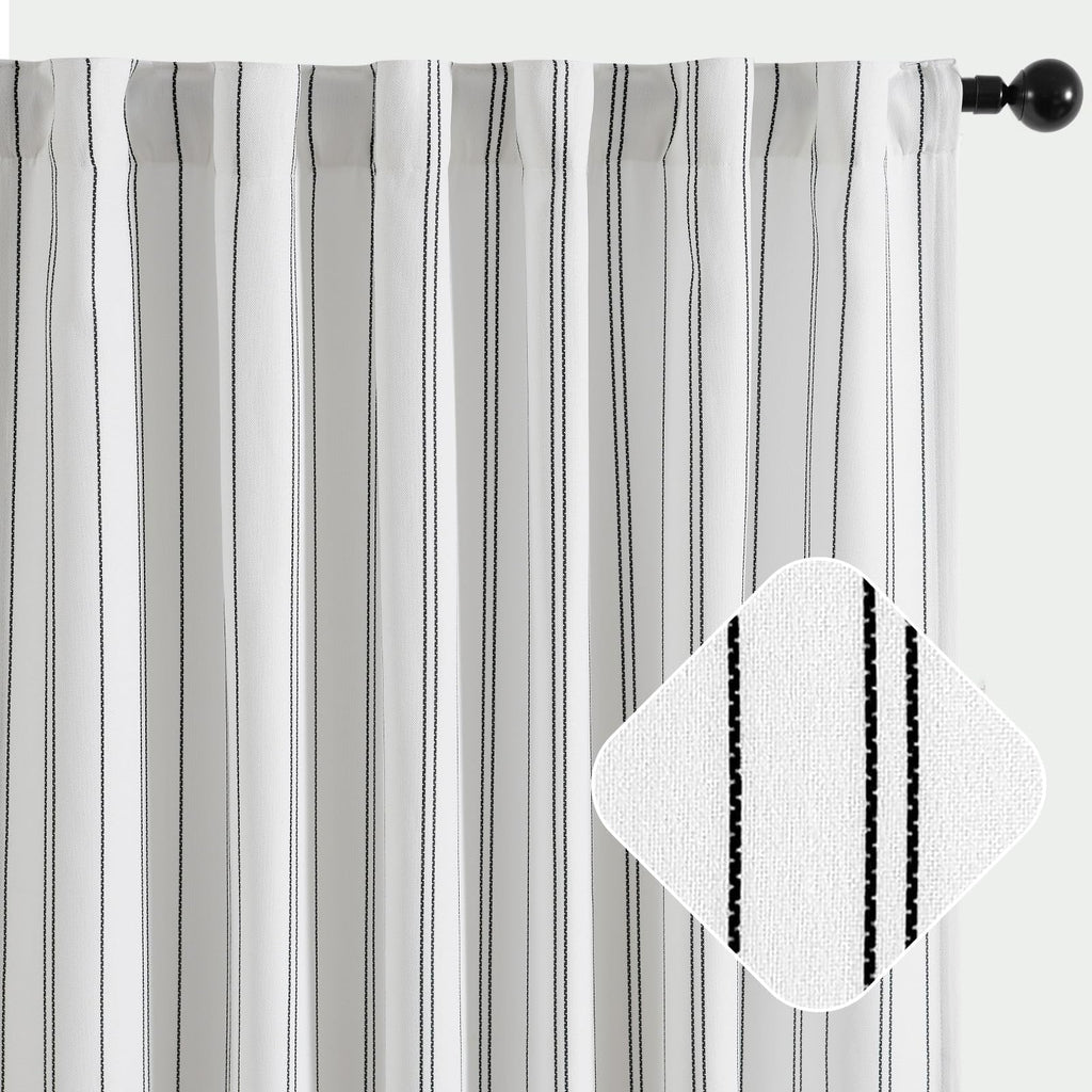 Jinchan Black And White Striped Curtains 63 Inch Length For Living Room Bedroom Black On White Curtains Pinstripe Curtains Privacy Light Filtering Rod Pocket Modern Window Curtains Set 2 Panels