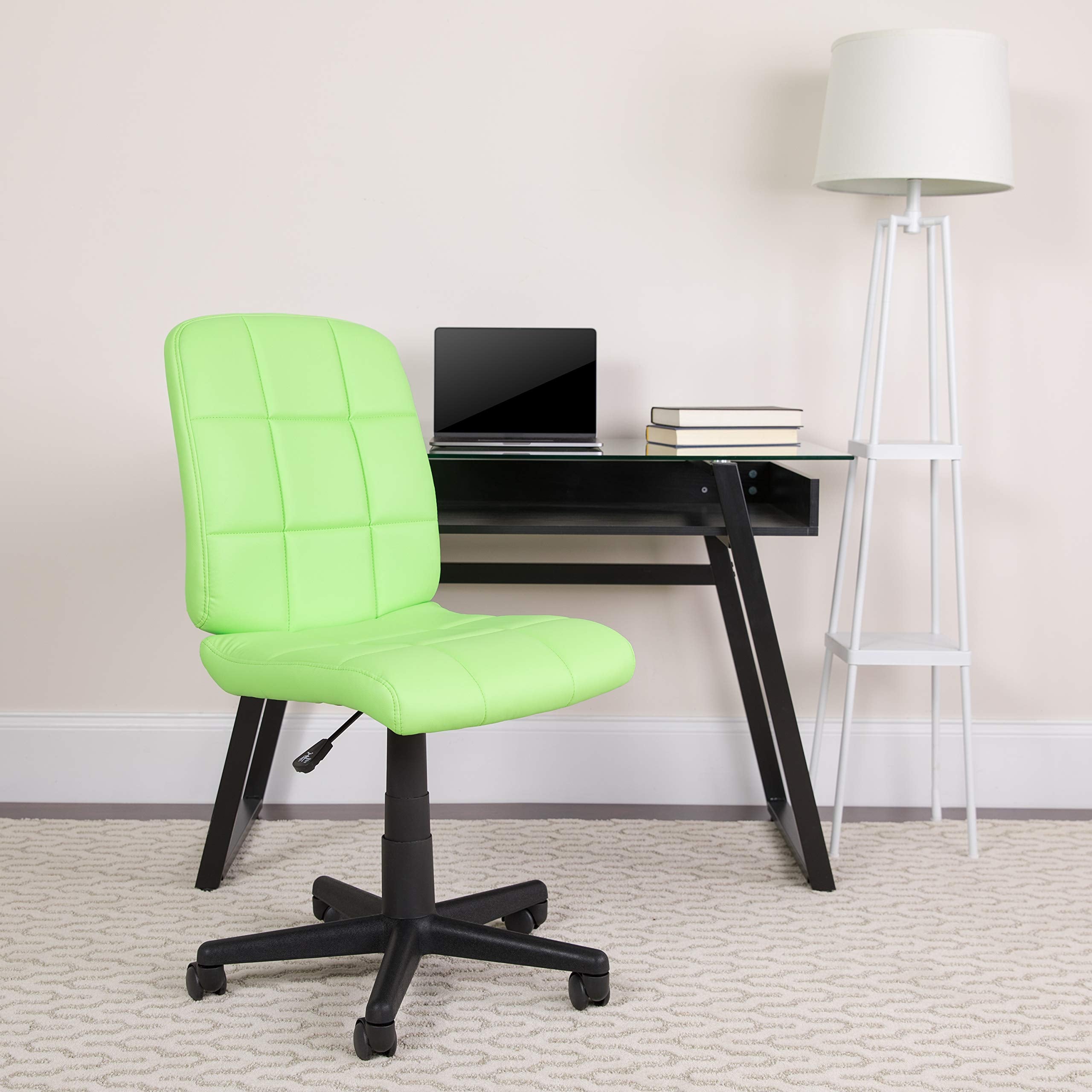 Flash Furniture Clayton Mid-Back Green Quilted Vinyl Swivel Task Office Chair