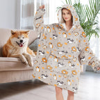 Fiosnow Cat Blanket Hoodies For Women And Men Adult Oversize Wearable Blanket Hoodies For Soft And Warm