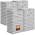 Laundry Basket 75L Foldable 4Pack Cotton Linen Storage Hamper