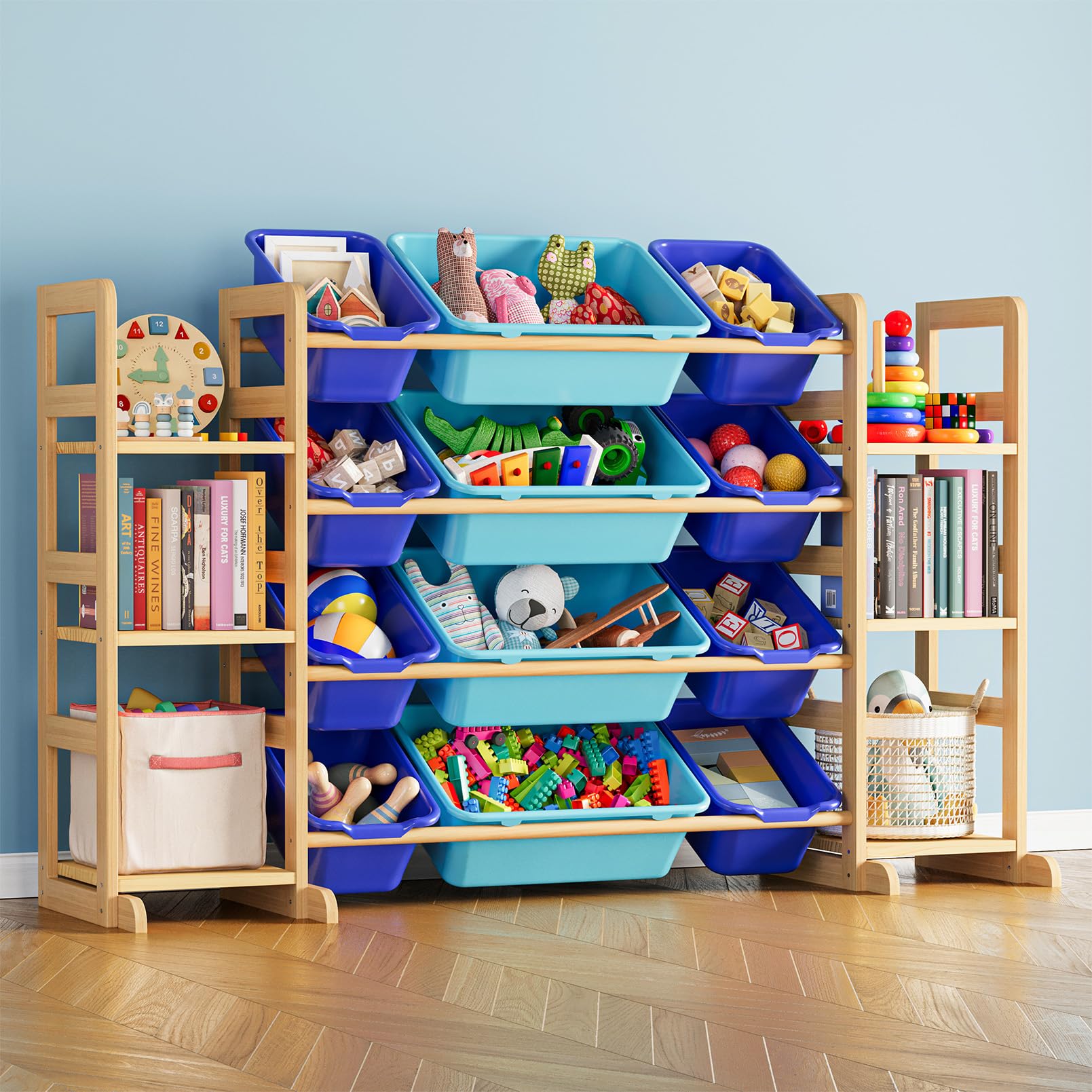 SpaceAid Toy Storage Organizer with 6 Shelves and 12 Bins, Toy Organizers Storage Bookshelf, Kids Bin Shelf Toys Box Bookcase fo
