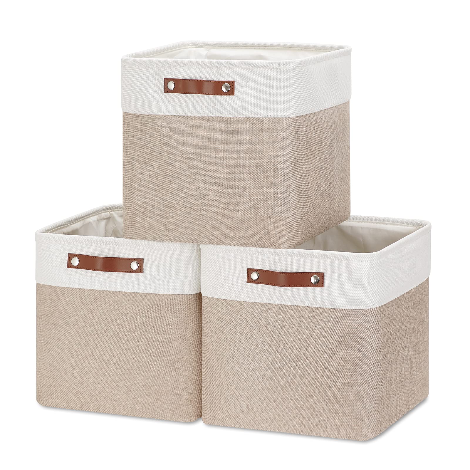 HNZIGE Cube Storage Baskets for Shelves Foldable Storage Baskets(3 Pack) Cube Storage Bin,13 Inch Storage Basket for Organizing 