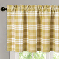 Vogol Classical Buffalo Check Valances, Yellow Plaids Jacquard Linen Textured Curtains For Living Room, 1 Piece Light Filtering
