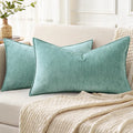 Decoruhome Spring Couch Throw Pillow Covers 12X20 Set Of 2, Decorative Soft Chenille Lumbar Pillow Covers With Elegant Design Fo