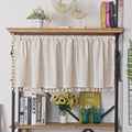 Sutuo Home Boho Sheer Curtain Valance Cotton Linen With Bohemian Handmade Tassels, Short French Farmhouse Window Treatment For K