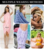 6 Packs Turkish Beach Towels Set Adult Pool Swim Towel Bulk Yoga Blanket Oversized Sand Free Quick Dry Lightweight Extra Large S