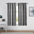 Bapawfish Black And White Buffalo Plaid Checkered Window Curtain Drape Panels 63 Inch Length, Farmhouse Rustic Rod Pocket Treatm