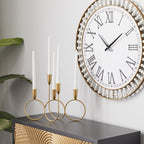 Cosmoliving By Cosmopolitan Metal Candelabra, 15'' X 5'' X 11'', Gold