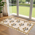 Othilic Front Door Mat Indoor Entrance - 2x4.3 Ft Floral Washable Layered Doormat Outdoor Entrance Porch Rug Non-Slip Beige Boho